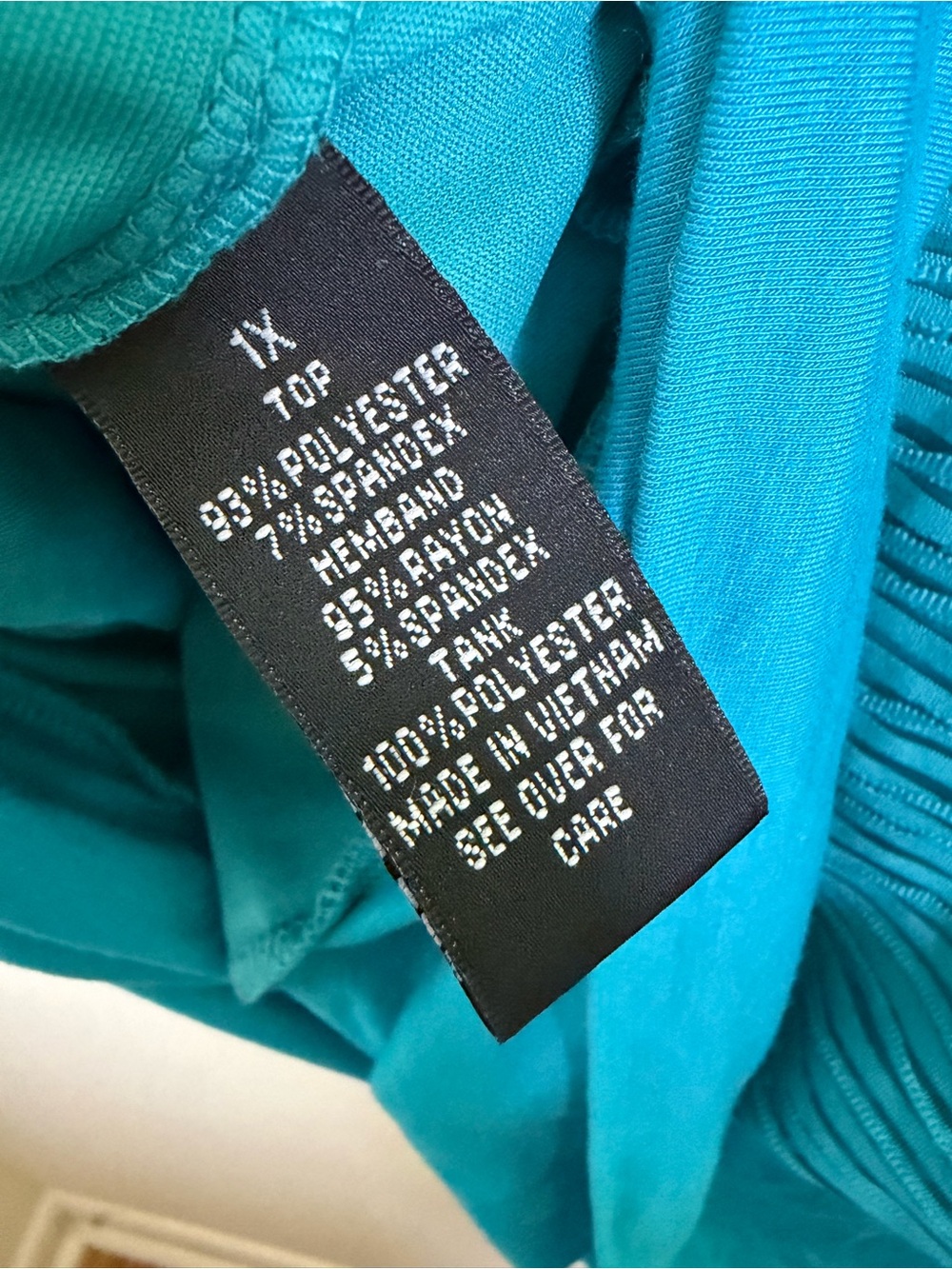 ALYX Turquoise Layered Stripe Top Size 1X Side Ring Detail - Picture 9 of 10